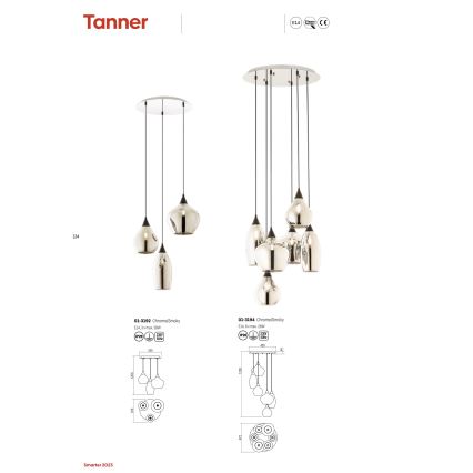 Redo 01-3194 - Lestenec na vrvici TANNER 6xE14/28W/230V pr. 47,2 cm