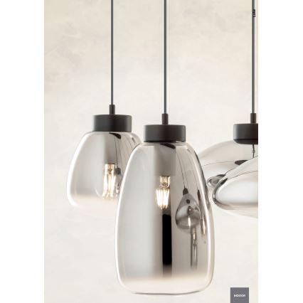 Redo 01-3197 - Lestenec na vrvici LUKE 3xE27/42W/230V pr. 46 cm črna