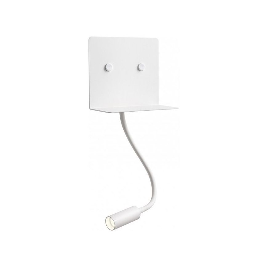 Redo 01-3210 - LED Stenska svetilka s fleksibilno malo svetilko MOKA LED/6W + LED/3W/230V USB CRI90 bela