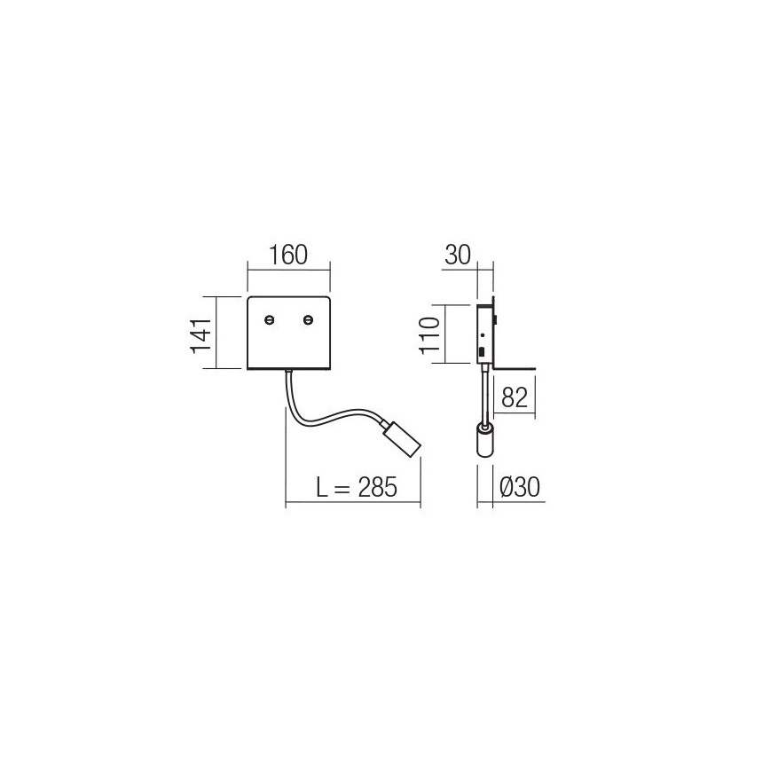 Redo 01-3210 - LED Stenska svetilka s fleksibilno malo svetilko MOKA LED/6W + LED/3W/230V USB CRI90 bela