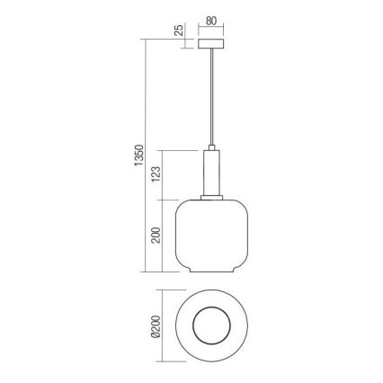 Redo 01-3213 - Lestenec na vrvici BRINA 1xE27/23W/230V