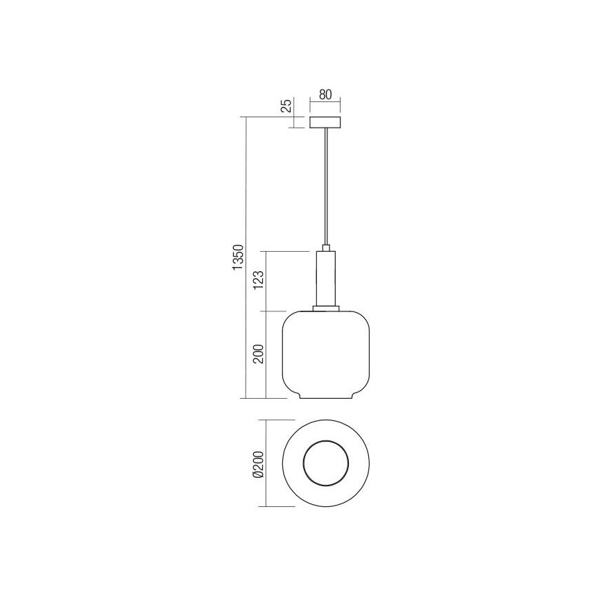 Redo 01-3213 - Lestenec na vrvici BRINA 1xE27/23W/230V