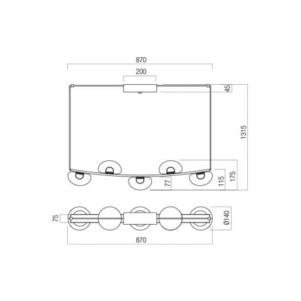 Redo 01-3243 - LED Zatemnitveni lestenec na vrvici SINCLAIR LED/35W/230V CRI 93 IP21 zlata