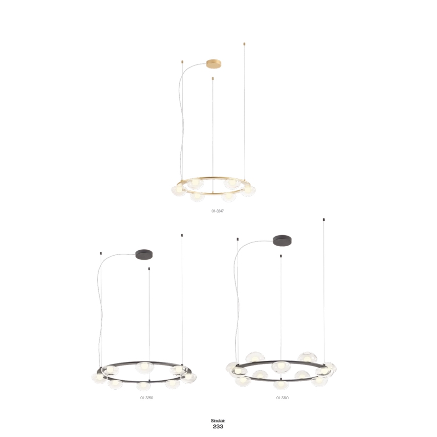 Redo 01-3248- LED Zatemnitveni lestenec na vrvici SINCLAIR LED/37,2W/230V CRI 93 IP21 črna
