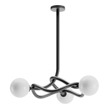 Redo 01-3257 - Lestenec na drogu CONFUSIO 3xE14/28W/230V premer 76 cm črna