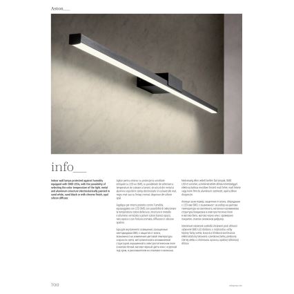 Redo 01-3268 - LED Kopalniška luč za osvetlitev ogledala ASTON LED/12W/230V 60 cm CRI 90 IP44 bela