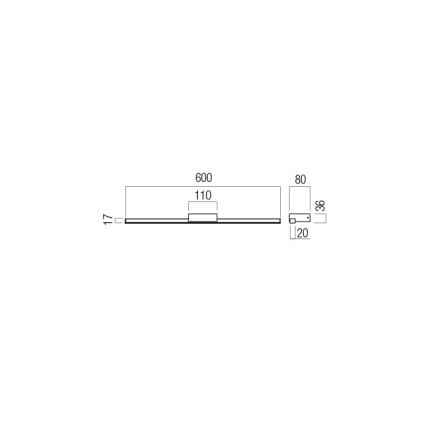 Redo 01-3268 - LED Kopalniška luč za osvetlitev ogledala ASTON LED/12W/230V 60 cm CRI 90 IP44 bela