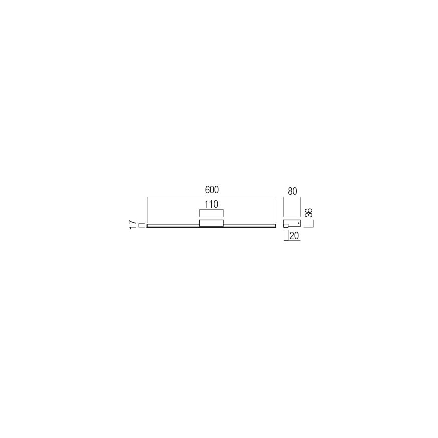 Redo 01-3268 - LED Kopalniška luč za osvetlitev ogledala ASTON LED/12W/230V 60 cm CRI 90 IP44 bela