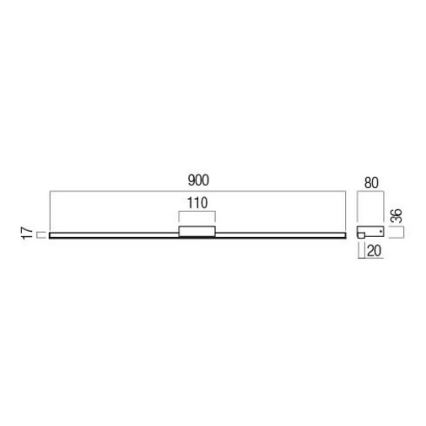 Redo 01-3271 - LED kopalniška osvetlitev za ogledalo ASTON LED/18W/230V 3000/4000K 90 cm CRI 90 IP44 bela
