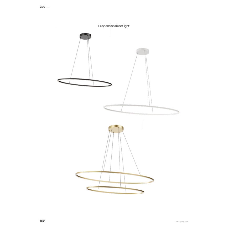 Redo 01-3339 - LED zatemnljiv lestenec na kablu LEO LED/48W/230V 3000/4000K CRI 90 črna
