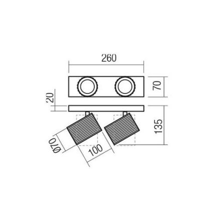 Redo 01-3403 - Točkovna svetilka DELPHI 2xGU10/7W/230V črna