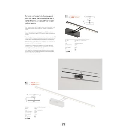 Redo 01-3461 - LED Svetilka za slike LINEAR LED/8W/230V 35 cm CRI 92 črna