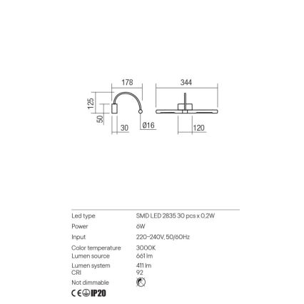 Redo 01-3464 - LED Svetilka za slike KENDO LED/6W/230V 34,4 cm CRI 92 bela