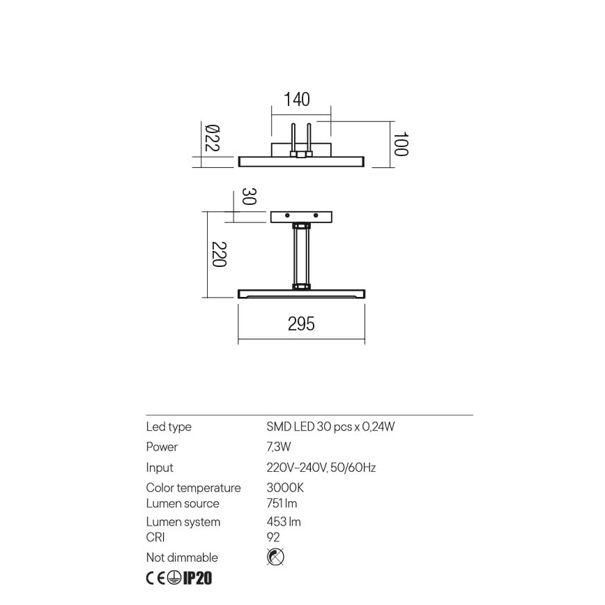 Redo 01-3468 - LED Svetilka za slike IKON LED/7,3W/230V 29,5 cm CRI 92 bela