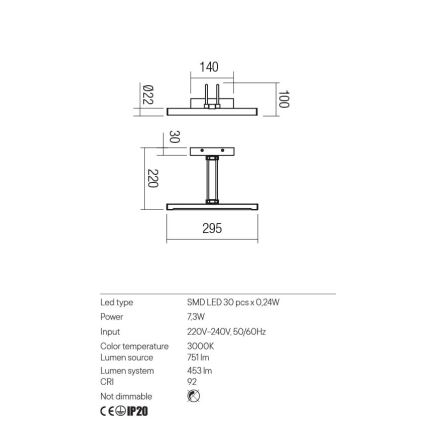 Redo 01-3469 - LED Svetilka za slike IKON LED/7,3W/230V 29,5 cm CRI 92 črna