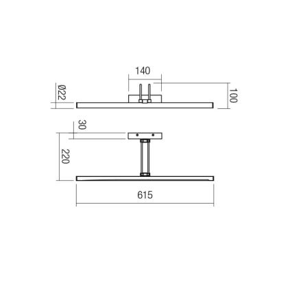 Redo 01-3470 - LED Svetilka za slike IKON LED/16,4W/230V 61,5 cm CRI 92 bela