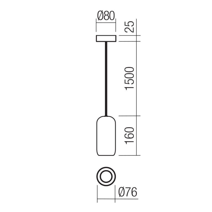 Redo 01-3474 - Lestenec na vrvici BOOM 1xGU10/10W/230V pr. 7,6 cm črna
