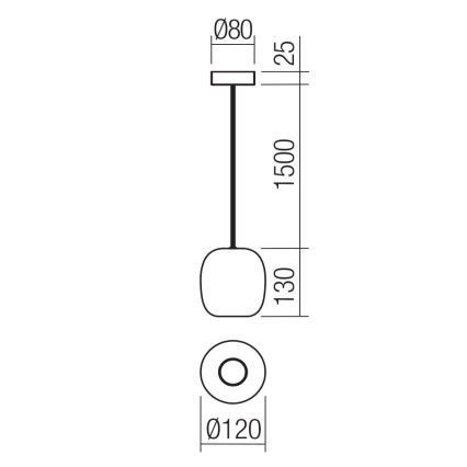 Redo 01-3477 - Lestenec na vrvici BOOM 1xGU10/10W/230V pr. 12 cm črna