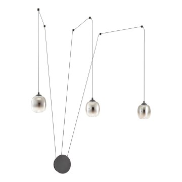 Redo 01-3485 - LED zatemnjiva stenska svetilka KHADI 3xLED/5,5W/230V CRI 90 premer 12 cm črna/dimna