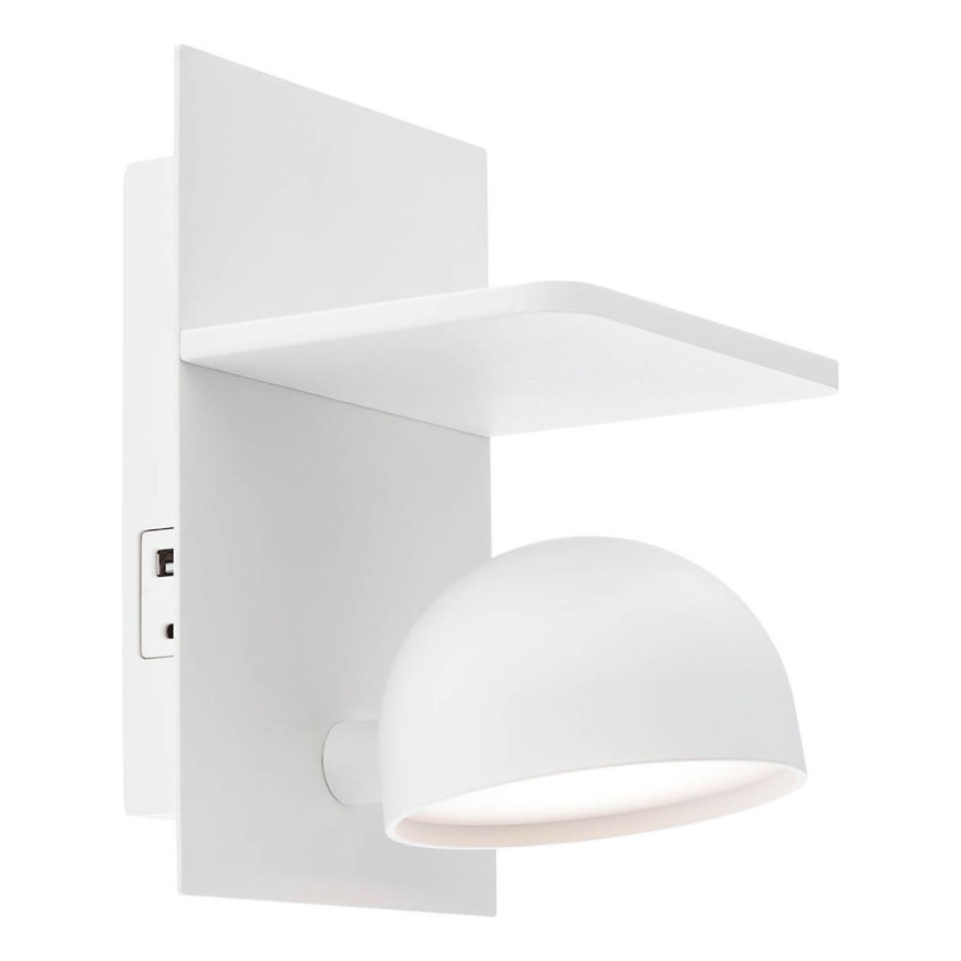 Redo 01-3491 - LED Stenski reflektor SEIBI LED/7W/230V USB CRI 90 bela