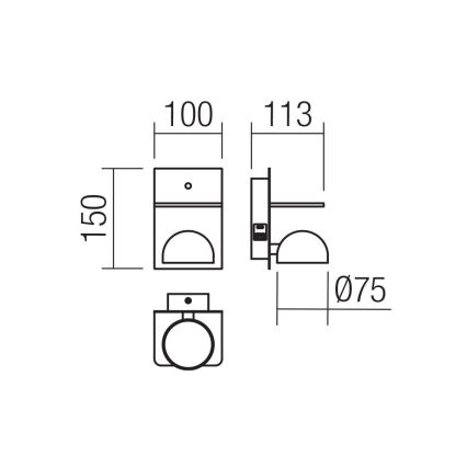 Redo 01-3491 - LED Stenski reflektor SEIBI LED/7W/230V USB CRI 90 bela