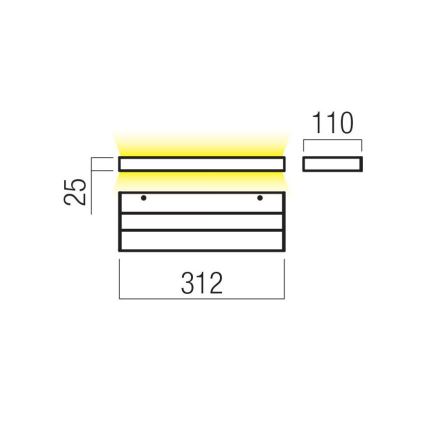 Redo 01-3553 - LED Stenska svetilka SEED LED/15W/230V črna