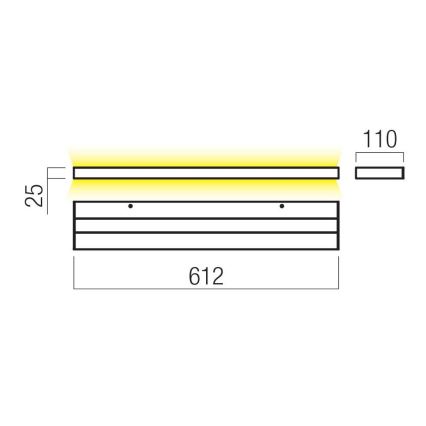 Redo 01-3555 - LED Stenska svetilka SEED LED/30W/230V črna