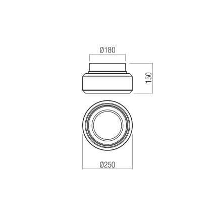 Redo 01-3588 - LED Stropna svetilka SOLERA LED/18W/230V pr. 25 cm CRI 93 3000/4000K siva