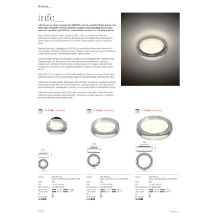 Redo 01-3589 - LED Stropna svetilka SOLERA LED/24W/230V pr. 35 cm CRI 93 3000/4000K siva