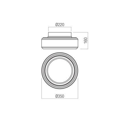 Redo 01-3589 - LED Stropna svetilka SOLERA LED/24W/230V pr. 35 cm CRI 93 3000/4000K siva