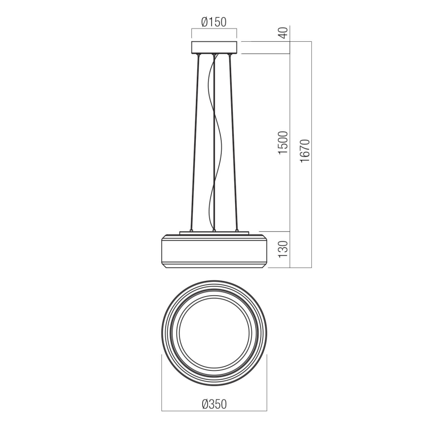 Redo 01-3591 - LED Lestenec na vrvici SOLERA LED/24W/230V pr. 35 cm CRI 93 3000/4000K siva