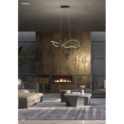 Redo 01-3599 - Zatemljiv LED lestenec na kablu TEMPEST LED/58W/230V črn