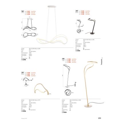 Redo 01-3599 - Zatemljiv LED lestenec na kablu TEMPEST LED/58W/230V črn