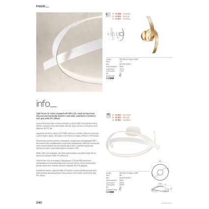 Redo 01-3614 - Zatemnjivo LED stropno svetilo IMPULS LED/34W/230V Ø 60 cm, črna