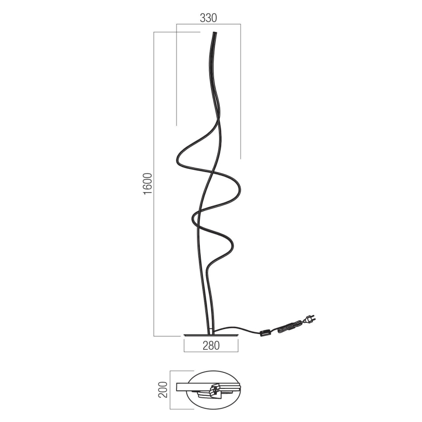 Redo 01-3625 - Zatemnjiva stoječa LED svetilka IMPULS LED/36W/230V, zlata