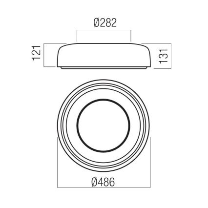 Redo 01-3721 - LED stropna svetilka DIP LED/30W/230V 2700/3000/4000/5000/6500K CRI 90 premer 48,6 cm bež