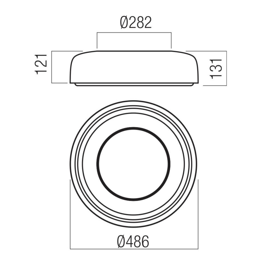Redo 01-3722 - LED stropna svetilka DIP LED/30W/230V 2700/3000/4000/5000/6500K CRI 90 premer 48,6 cm črna
