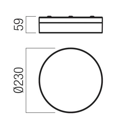 Redo 01-3735 - LED Kopalniška stropna svetilka FRISBI LED/12W/230V pr. 23 cm CRI 90 3000/4000K IP44 črna