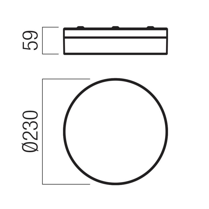 Redo 01-3735 - LED Kopalniška stropna svetilka FRISBI LED/12W/230V pr. 23 cm CRI 90 3000/4000K IP44 črna