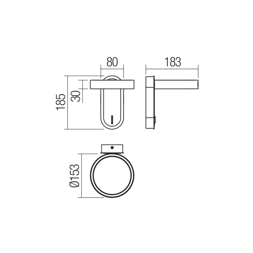 Redo 01-3763 - LED Stenska svetilka KEEN LED/6W/230V CRI 90 3000K bela