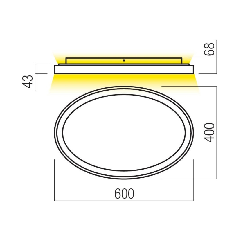 Redo 01-3807 - LED zatemnjiva stropna svetilka NOBU LED/60W/230V 3000/4000K CRI 90 zlata