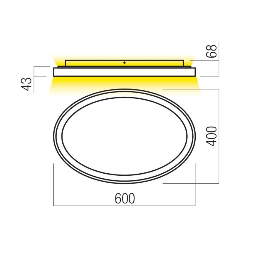 Redo 01-3808 - zatemnjevalno stropno svetilo NOBU LED/60W/230V 3000/4000K CRI 90 črna