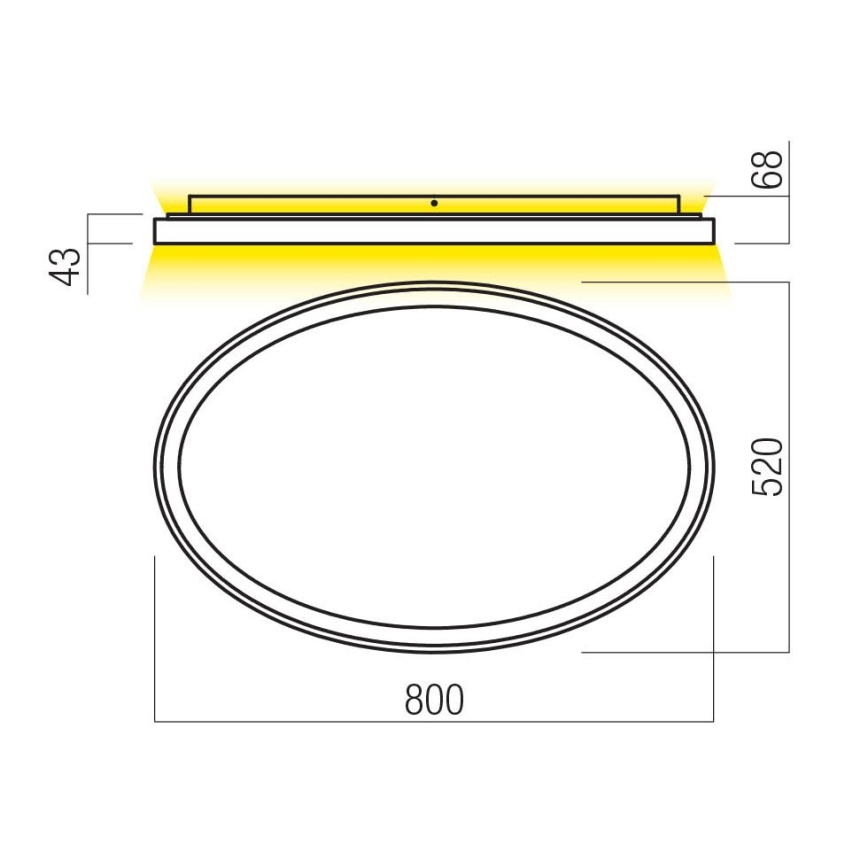 Redo 01-3809 - Zatemnjivo stropno LED svetilo NOBU LED/80W/230V 3000/4000K CRI 90 bela