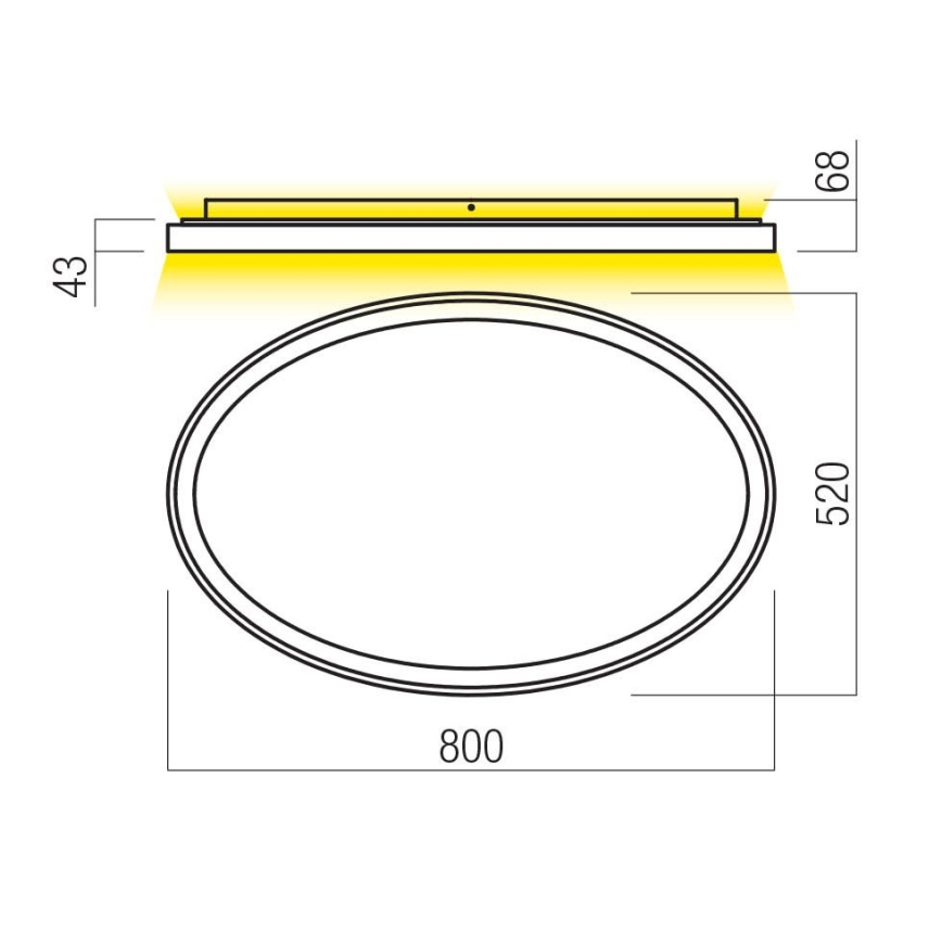 Redo 01-3810 - zatemnjevalna LED stropna svetilka NOBU LED/80W/230V 3000/4000K CRI 90 zlata