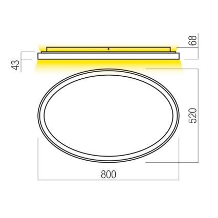 Redo 01-3811 - LED zatemnljivo stropno svetilo NOBU LED/80W/230V 3000/4000K CRI 90 črna