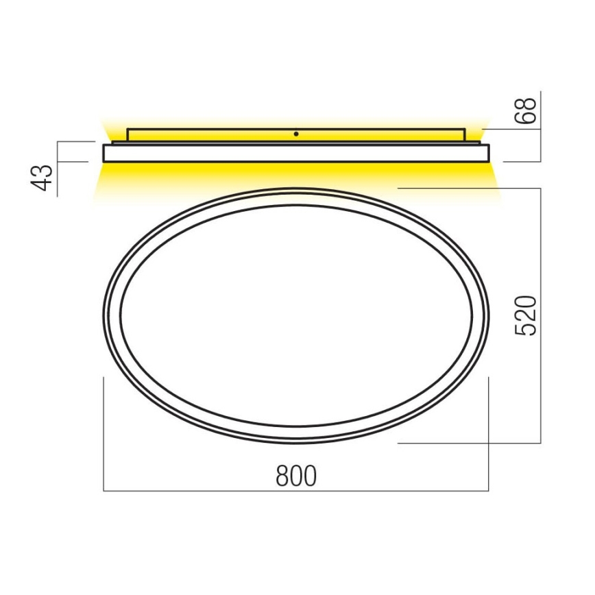 Redo 01-3811 - LED zatemnljivo stropno svetilo NOBU LED/80W/230V 3000/4000K CRI 90 črna