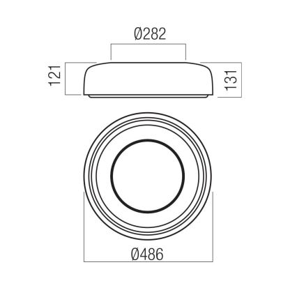 Redo 01-3940 - LED stropna svetilka DIP LED/30W/230V 2700/3000/4000/5000/6500K CRI 90 premer 48,6 cm bela