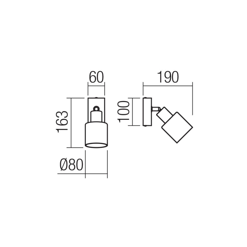 Redo 01-3984 - Stenski reflektor ROTIS 1xE14/15W/230V