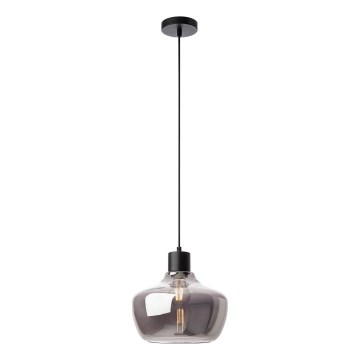 Redo 01-4046 - Lestenec na vrvici ATLANTIS 1xE27/42W/230V pr. 26 cm črna
