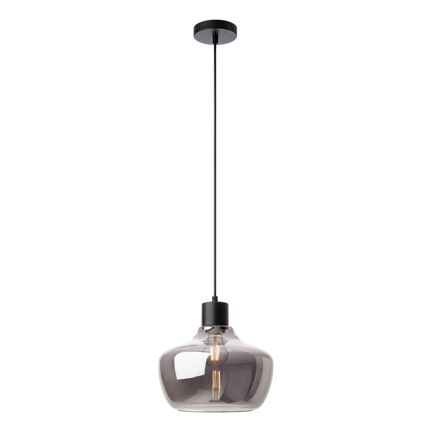 Redo 01-4046 - Lestenec na vrvici ATLANTIS 1xE27/42W/230V pr. 26 cm črna